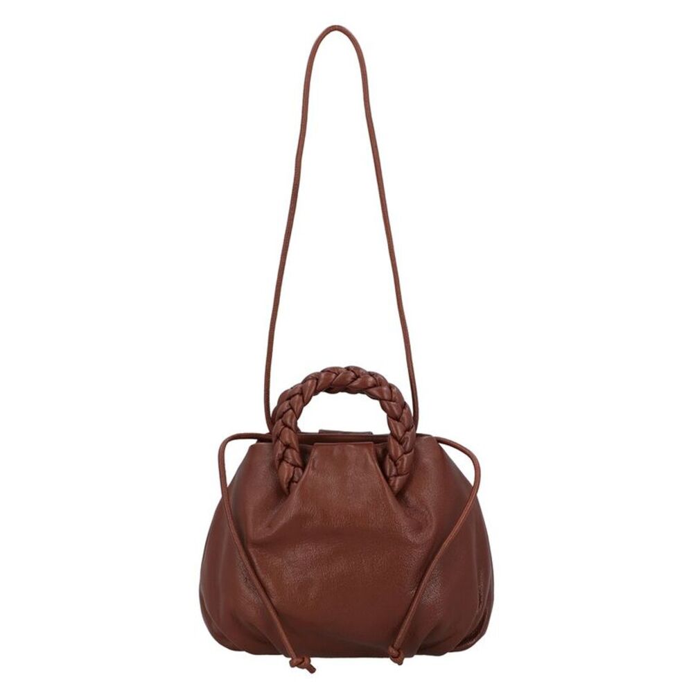 Hereu Bombon Leather Top Handle Bag, Beige